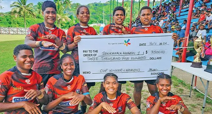 Sinukakala women’s rugby team were champions of the Fiji Sports Council sevens tournament at Ganilau Park, Savusavu on November 16, 2024. Photo: Nasinu Rugby