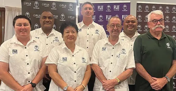 Fij Rugby Union Talanoa session at Novotel hotel on November 4, 2011. (From L-R) FRU Head of Women HPU Alana Thomas, Trustee Jenny Seeto, FRU Acting Board Chairman Peter Mazey, , World Rugby Representative Bruce Cook, FRU National Operations Manager Sale Sorovaki,  FRU General Manager HPU B-J Mather and Interim Administrator Simione Valenitabua. Photo: Sereana Salalo