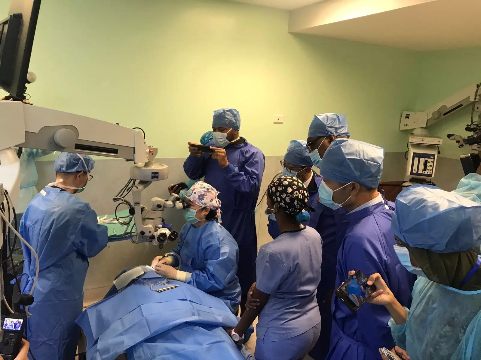 Minister for Health and Medical Services, Dr Ratu Atonio Lalabalavu, chair of the hospital council at Zhongshan Ophthalmic Center, Dr Li Qiang with the Zhongshan Ophthalmic Center medical staff at Pacific Eye Institute in Brown street on November 7,2025.