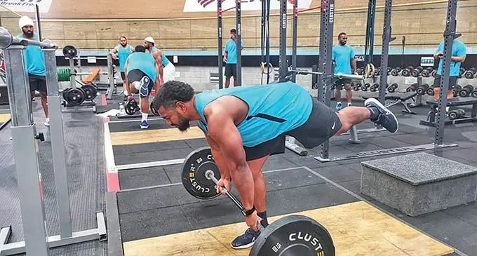 Fiji Airways Flying Fijians hooker, Mesulame Dolokoto trains with fellow team members in Hamilton, New Zealand on July 12, 2021.  Photo: FRU Media