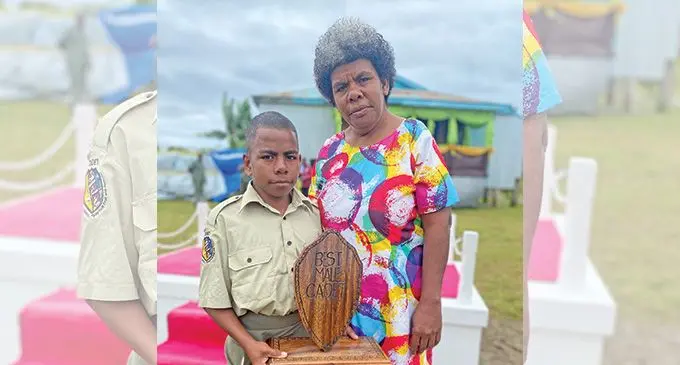 Best Male Cadet, Maika Nariro with his mum, Alumeci Lautiki. Photo: Kelera Tuisawau