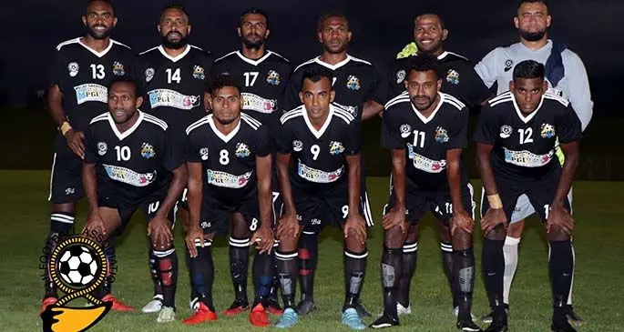 Ba football team (Front: left-right) Benjamini Totori, Darold Kakasi, Abbu Zahid, Ilimotama Jese, Kishan Sami. (Back; left-right) Malakai Rakula, Samuela Drudru, Praneel Naidu, Micah Tommy, Laisenia Raura, Beniamino Mateinaqara at Churchill Park, Lautoka on January 24, 2020. Photo: Fiji FA Media