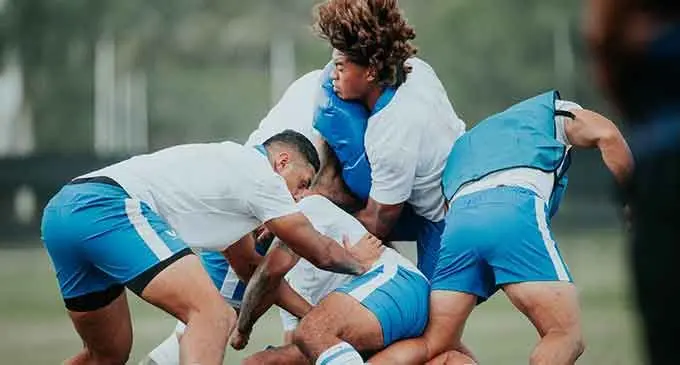 Manu Samoa team training at Albert Park, Suva, on July 5, 2022. They will take on Tonga at 12pm tomorrow at Churchill Park, Lautoka. Photo: Manu Samoa