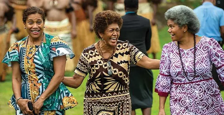 Minister for Women, Children and Poverty Alleviation Lynda Tabuya, Laisa Vulakoro and deputy Speaker Lenora Qereqeretabua at the Great Council of Chiefs meeting in Bau Island, Tailevu on May 24, 2023. Photo: Leon Lord