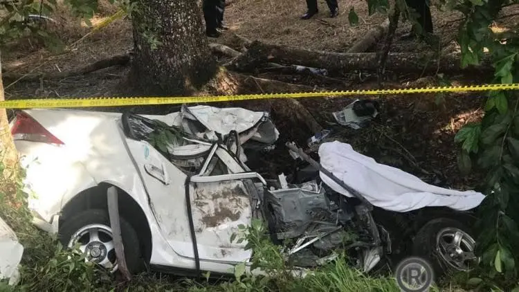 The car after the crash.