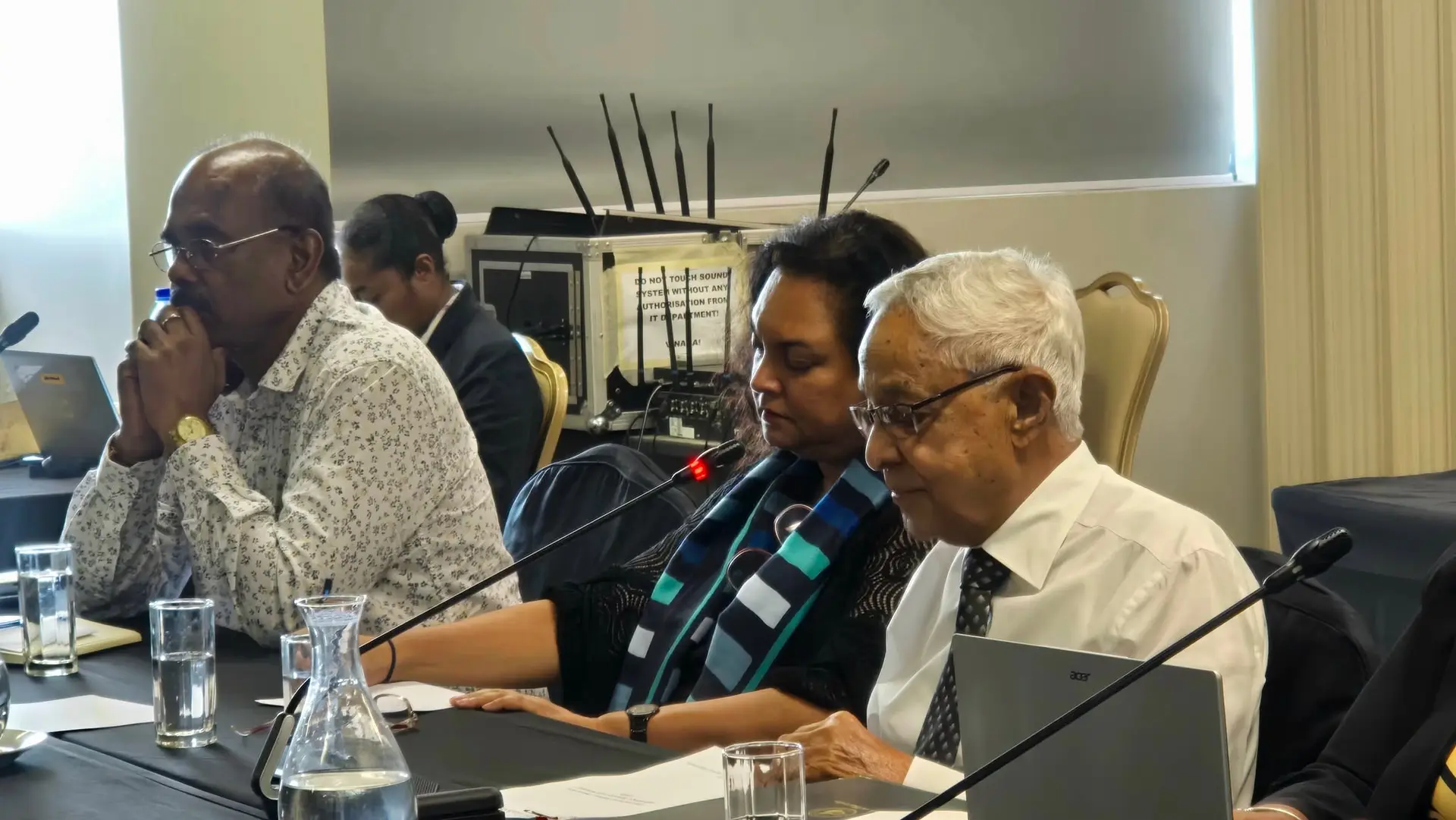 Fij Labour Party leader Mahendra Chaudhry at the 2013 constitution review consultation in Suva.