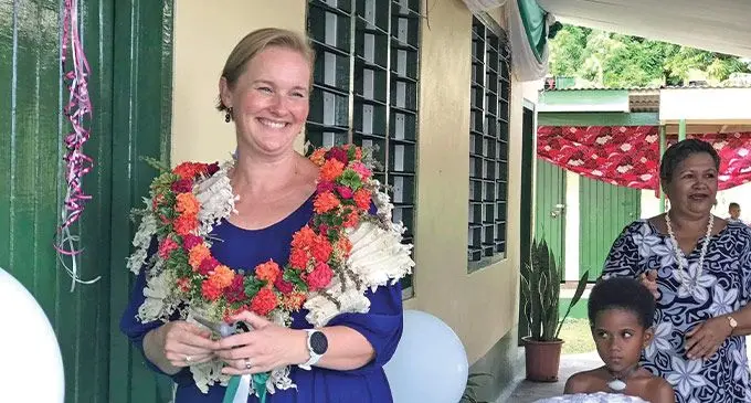 New Zealand High Commissioner to Fiji, Charlotte Darlow, opening of Holy Cross Primary School’s kindergarten in Wairiki, Taveuni on May 26, 2022. Photo: New Zealand High Commission