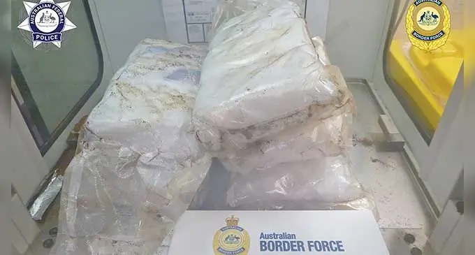 The methamphetamine seized at the Brisbane Airport in Australia.