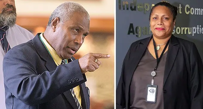 Minister for Justice Siromi Turaga and Fiji Independent Commission Against Corruption (FICAC) Commissioner Barbara Malimali.
