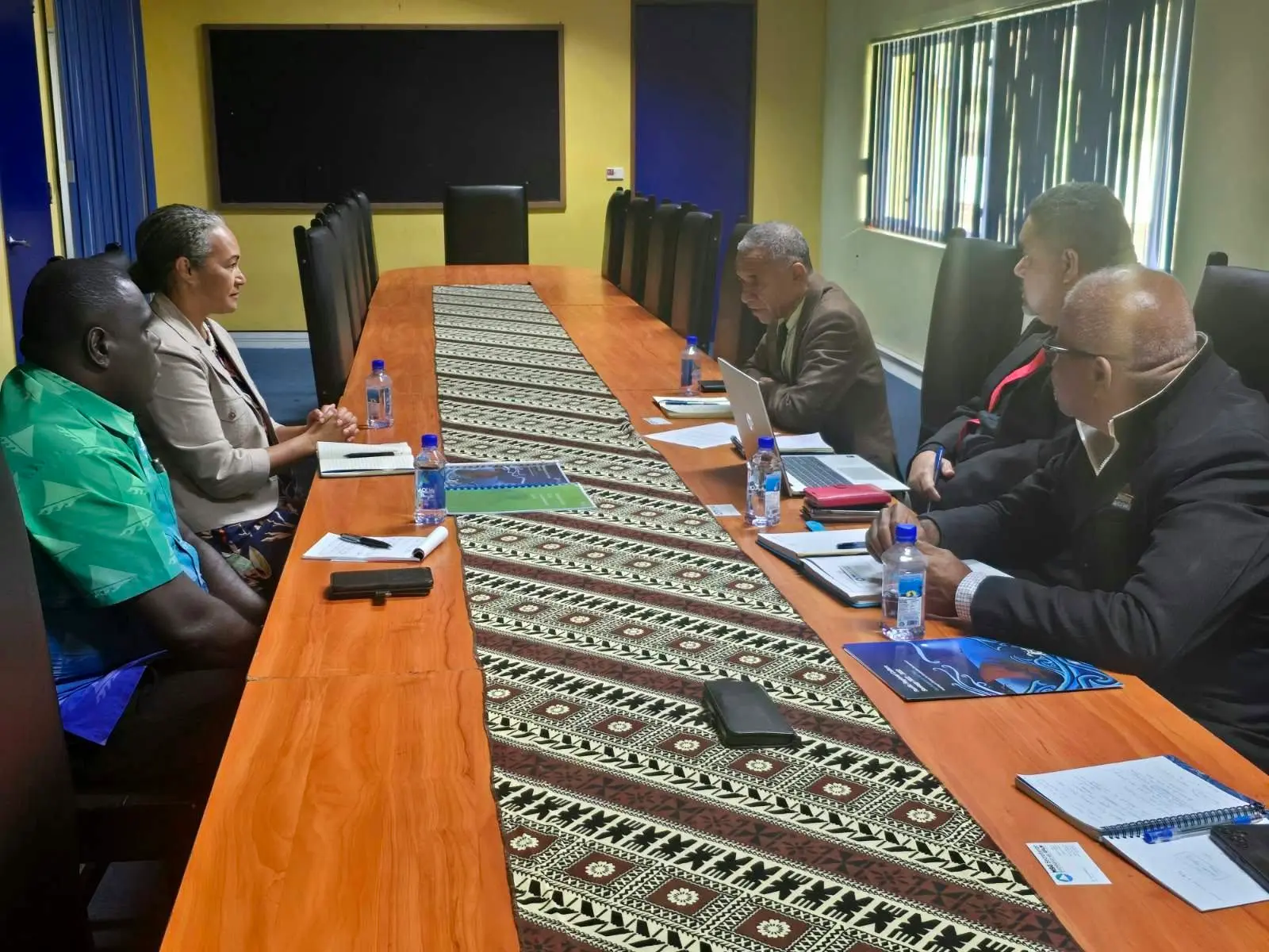 A courtesy visit by the MSG Secretariat to the Ministry of iTaukei Affairs's headquarters in Suva last Thursday, with the delegation led by MSG Director General Anna Naupa.