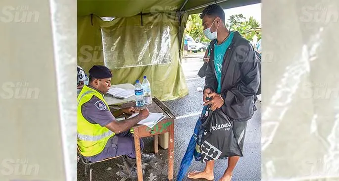 Student Ratu Katonivosa Bore registering at the Nakasi border as he returns back to his home in Lutu Naitasiri on May 8th 2021. Photo: Leon Lord
