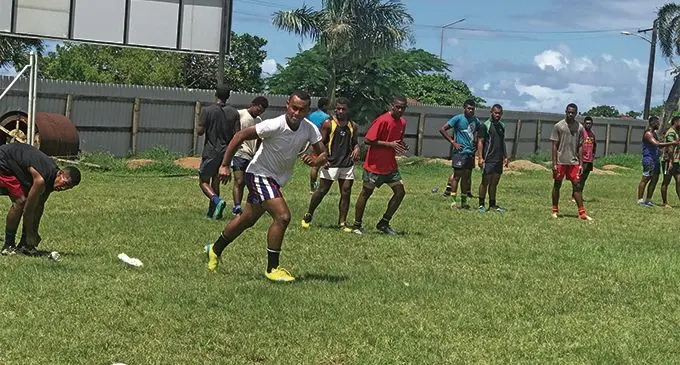 Gau Kacau Knights players during training at Buckhurst Park, Suva on March 19, 2019 as they prepare for the two-day Fiji Bitter Marist 7s that kicks-off on Friday. Photo: Grace Narayan