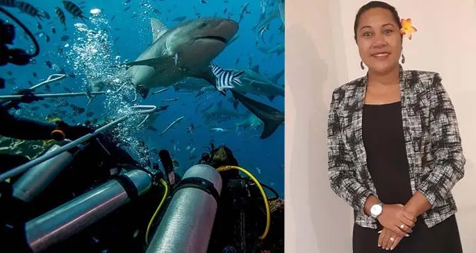 The best shark dives in Fiji is located near Beqa and Yanuca Island (Left) and Ema Leawere (Right).