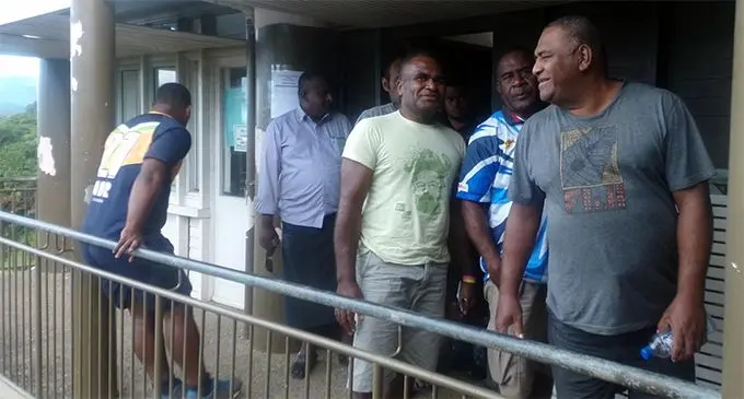 Former WAF workers coming out of the tribunal happy as they will reapply for the jobs advertised. Photo: Rohit Kumar 
