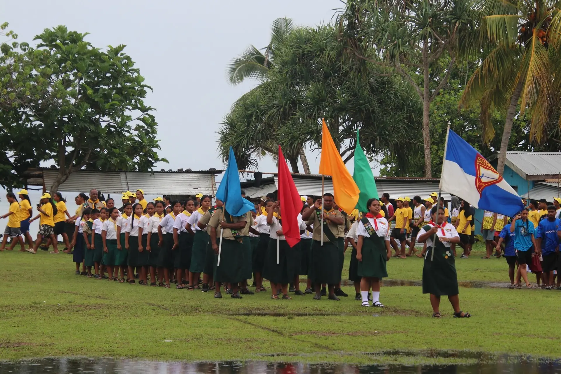 The Seventh Day Adventist (SDA) Pathfinders during the 80th anniversary celebrations of the arrival of the Banabans on Rabi Island.