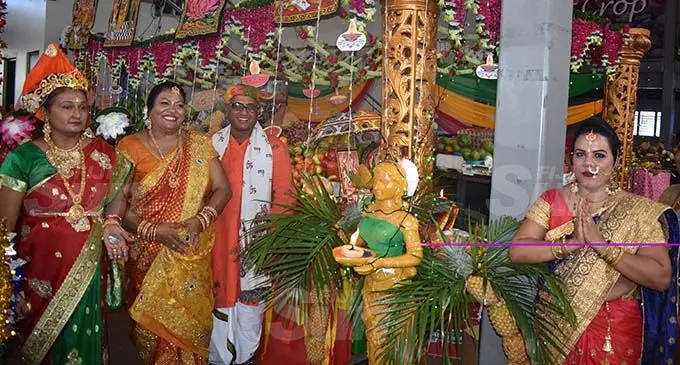 From left: Seema Sanjini Ram, Angie Prasad, Kamlesh Prasad, Payal Kumar at Namaka Market. Photo: Waisea Nasokia