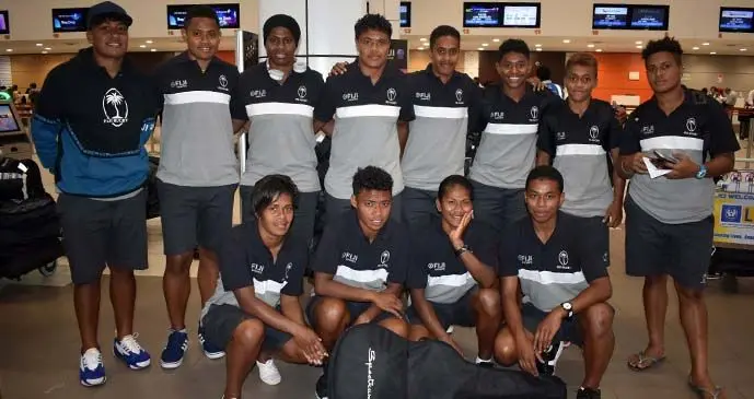 Fiji Airways Fijianas 7s team at Nadi International Airport on October 1, 2019. Photo: Mereleki Nai