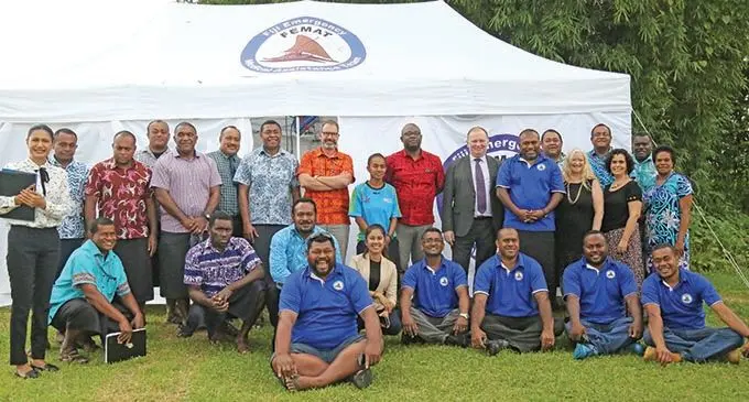 Minister of Health and Medical Services Dr Ifereimi Waqainabete (back row, twelfth from left) with the UN Special Rapporteur and medical staff at the Vunidawa Hospital on November 29, 2019.  Photo: Kelera Sovasiga