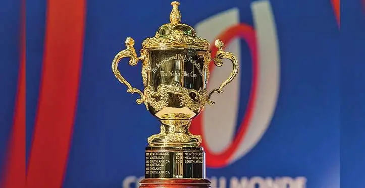 The Webb Ellis Cup trophy.