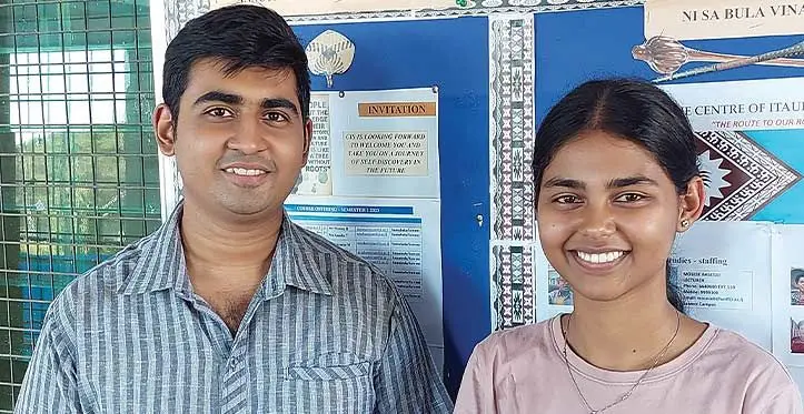 University of Fiji MBBS students Sumil Sharma and Achsah Sho. Photo: Salote Qalubau