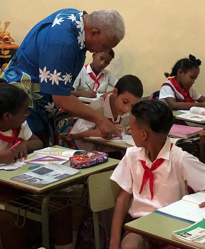 Prime Minister Voreqe Bainimarama during his visit to a local Havana school.  Photo: PM’s Office