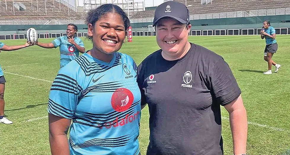 Fiji Rugby High Performance Manager  Women Alan Thomas (right).  Photo: FRU Media