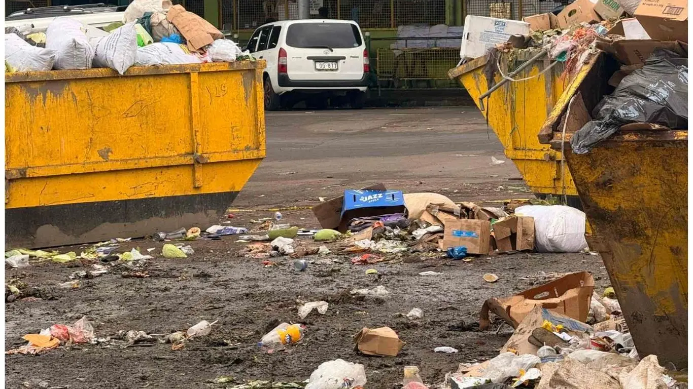Rubbish lies strewn outside the Suva Municipal Market, raising concerns about cleanliness and waste management in the area.