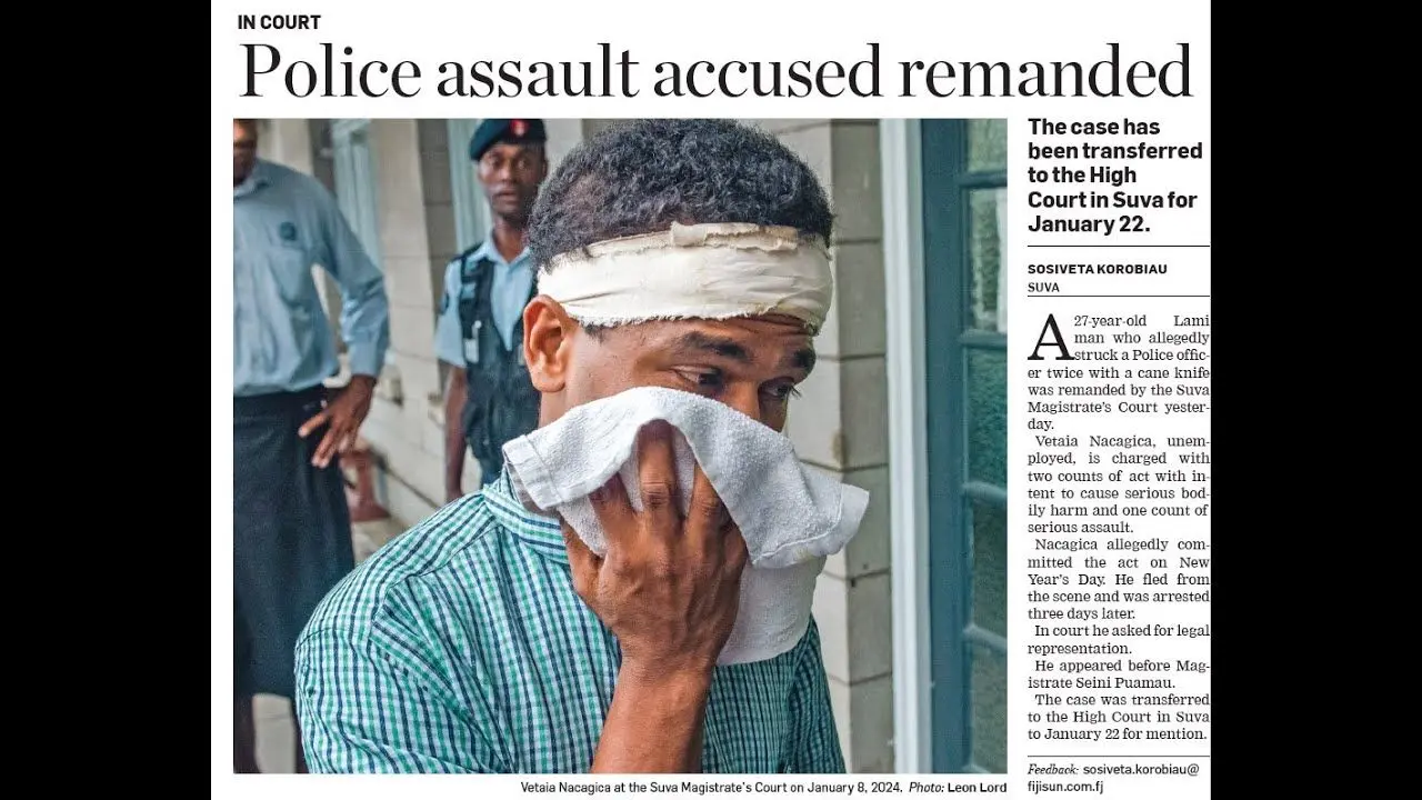 Vetaia Nacagica remanded for allegedly assaulting a Police officer.