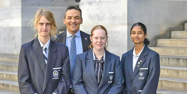 Neharika Singh (far right), with colleagues.