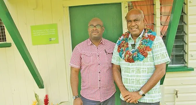 Senior Divisional Medical Officer – Tavua, Dr Oliwafemi Ojo and BSP Area Manager West and North Viliame Varasikete. 