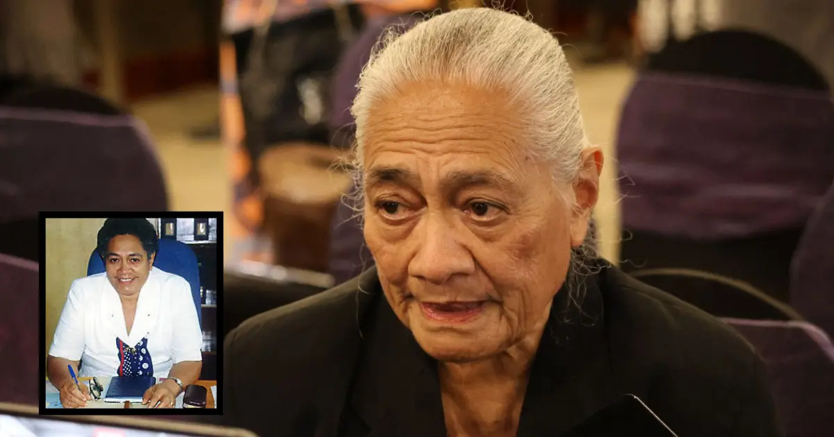 Marieta Rigamoto, now 84, looks back at her political journey. (Inset: Mrs Rigamoto in 1999 when she was Assistant Minister for Agriculture.)
