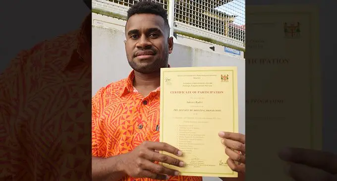 Sakiasi Radivi is one of the 286 selected Fijian workers under the Pacific Australia Labour Mobility (PALM) scheme farewelled on September 12, 2022. Photo: Ronald Kumar