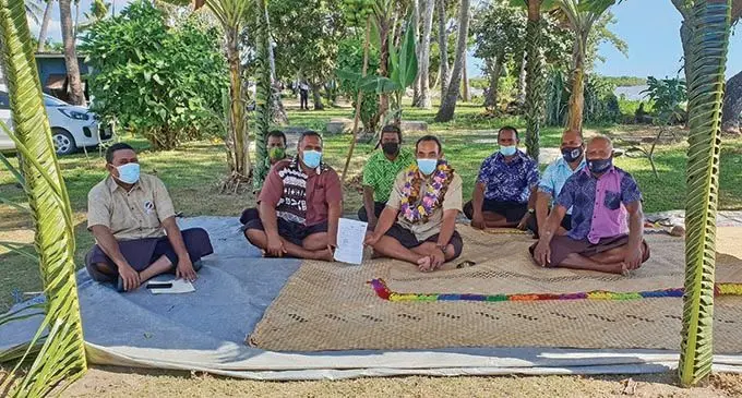 The district officer Lautoka/Yasawa, Apisai Vularika (left) with the Naqiroso Settlement Turaga Ni Koro, Ratu Sione Ravusoni (third from left),  the provincial administrator, Ba, Ravuama Nagatalevu (fifth from left) and residents of the settlement after the official opening of the road project  on July 15, 2021. Photo: Nicolette Chambers