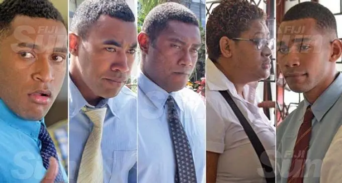 L-R: Sevanaia Narogi, Kameli Tukana, Mafoa Korosaya, Jokaveti Rabuku and Inoke Nagata.