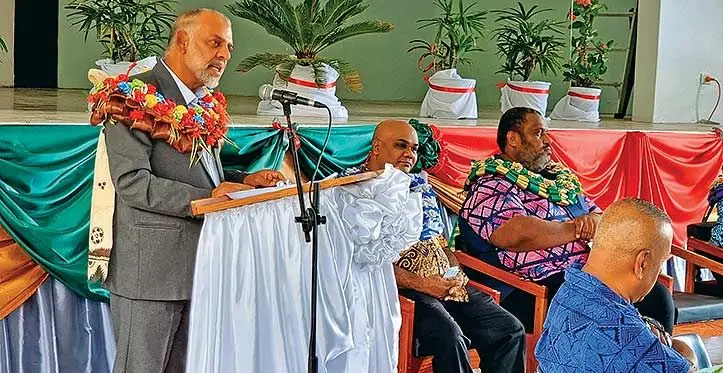 Minister for Employment, Productivity and Industrial Relations, Agni Deo Singh (front), during the 2023 World Day for Safety and Health at Work celebration in Labasa on April 28, 2023. Photo: Sampras Anand