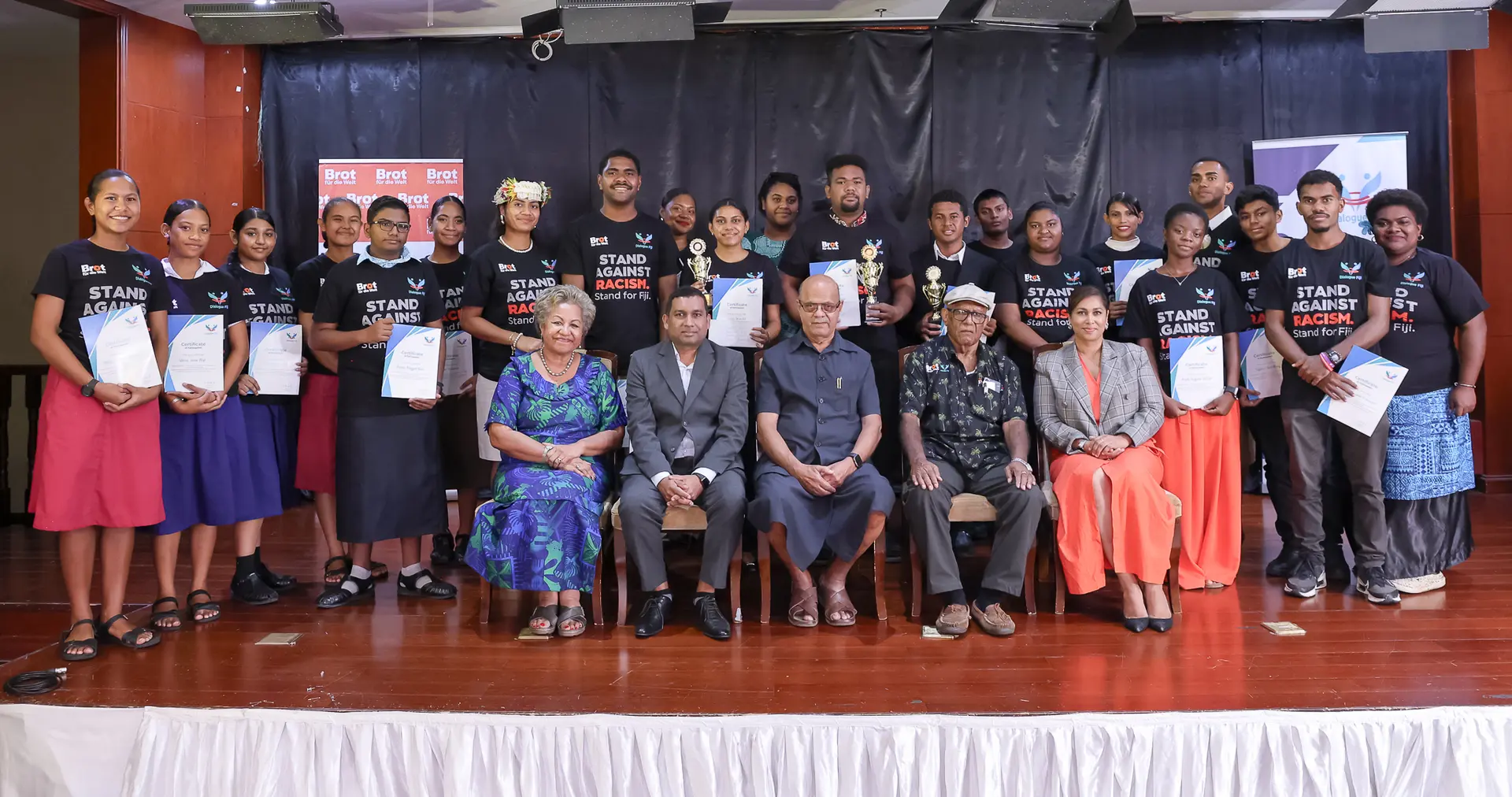 Participants of the National Youth Oratory Competition during the commemoration of the International Day for the Elimination of Racial Discrimination last Friday.
