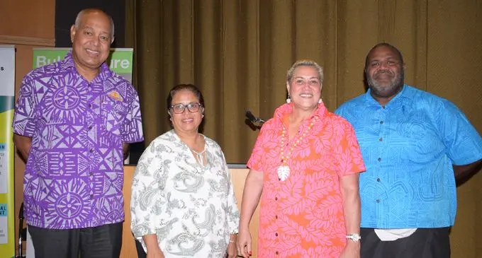 Human Resources practitioners from left: Fiji Human Resources Institute president Kameli Batiweti, Rosie Fong (HFC), Ann Steele (Digicel) and Viliame Waqalaivi (ANZ) on Novemebr 27, 2020. Photo:Ronald Kumar