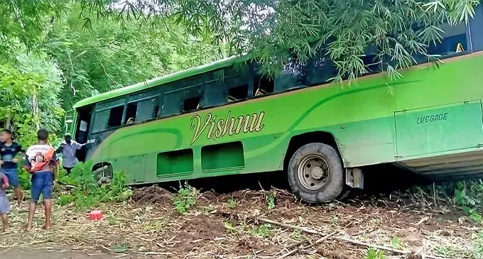 Passengers and the bus driver escaped injuries after the bus veered off the road at Buca Bay, Cakaudrove, on November 26, 2024.
