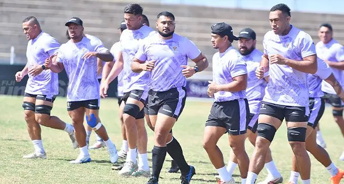 Manu Samoa side during the captains run on August 22, 2024. Photo: Ronald Kumar