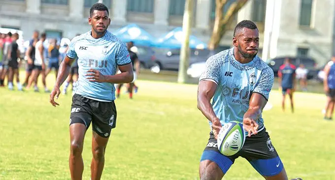 Brothers Isoa Tabu (left) and Sevuloni Mocenacagi have been named in Fiji Airways Fijian 7s squad. Photo: Ronald Kumar