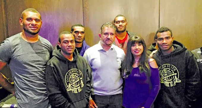 Fiji Airways Fijian 7s reps with fans in Vancouver on March 7,2018. Photo: Asuad Ali