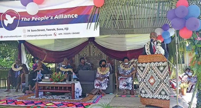 Former SODELPA supporters elected to lead the Nadi People’s Alliance Party during the party’s national launch at Nawaka Village in Nadi on October 11, 2021.