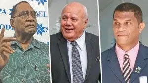 From left: SODELPA Former general secretary Pio Tabaiwalu, MP Viliame Gavoka and deputy Opposition Whip Aseri Radrodro.