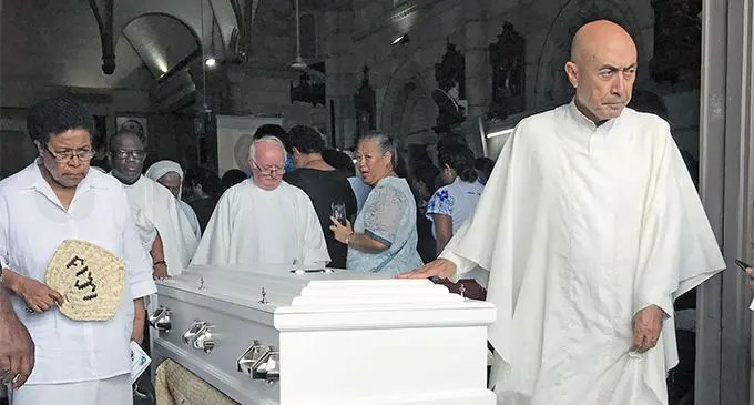 Funeral procession of Sister Genevieve Loo at Sacred Heart Cathedral in Suva on March 4, 2019. Photo: Ashna Kumar