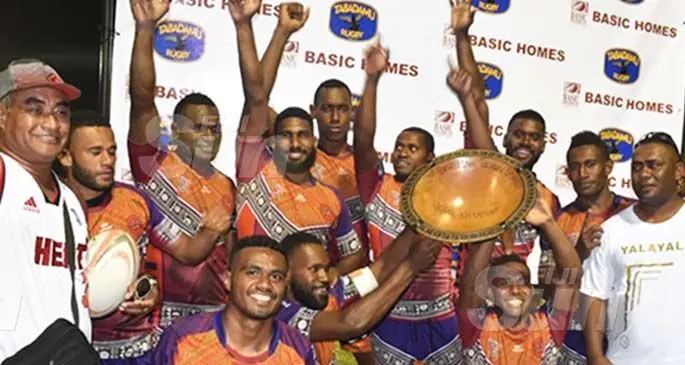 The victorious Tabadamu 7s team celebrate their win at the 2nd Basic Home Tabadamu 7s tournament at Nadi’s Prince Charles Park on January 11, 2020. Photo: Waisea Nasokia