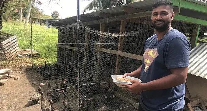 Ashitosh Datt at his poultry farm in Nadi.   Photo: Nicolette Chambers