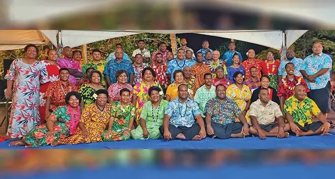 Staff of Treasure Island Resort Fiji and executives following their Christmas gathering.