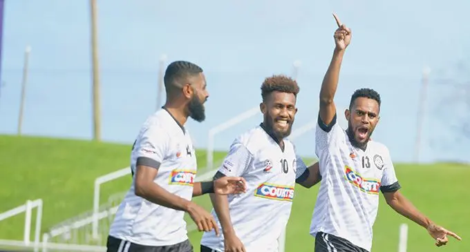 Action from Suva FC against Nadroga during their Courts Interdistrict Championship pool clash at the HFC Bank Stadium on October 6, 2022. 