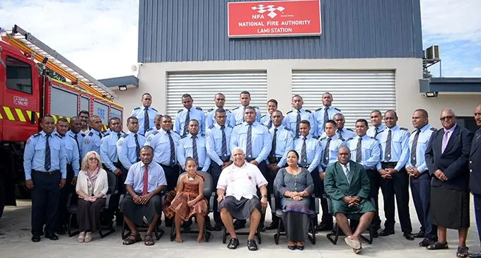 Prime Minister Voreqe Bainimarama at the opening of National Fire Authority Lami Fire station on August 12, 2020. Photo: Ronald Kumar.