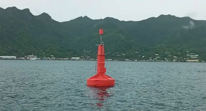 Floating marine aid restored at the Natubari Entrance in the Levuka Harbour.